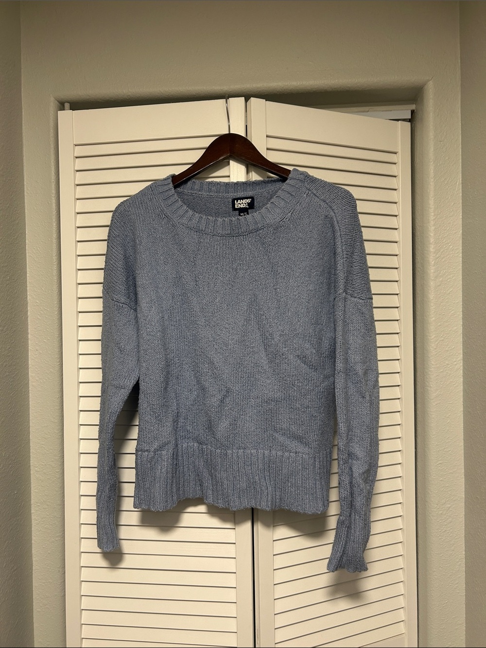 Lands' End Dusty Blue Crewneck Sweater